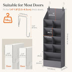 Lifewit 6 Tier Over the Door Shoe Organizer with 11 Large Deep Pockets, Fabric Hanging Shoes Shelf for Closet, Dorm Storage, Fit Up to 12 Pair Shoe Rack Holder for Sneakers, Boots, Gray - Image 2