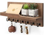 Rebee Vision Key Holder Wall Mount with Shelf for Entryway, Retro Brown by REBEEVISION