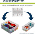 Akro-Mils 44-Drawer Plastic Drawer Storage Cabinet for Garage Organization, Bead Organizer, Building Bricks Storage, Teacher Toolbox, Makeup Organizer, 20-Inch W x 6-Inch D x 16-Inch H, 10144 White - Image 6