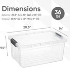 Superio Storage Bins with Lids, Clear Plastic Containers for Organizing, Stackable Totes, BPA Free, Odor Free, Organizer Boxes for Home, and Dorm (4 Pack, 36 Qt) - Image 2