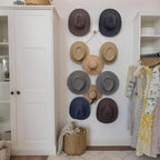SKOLOO Hat Rack for Wall with 11 Hooks, 24 inch Solid Wooden, Modern, Huge Coat Rack Wall Mount for Coats, Hats, Bags, Cowboy Caps, Baseball Caps, Natural on White - Image 3