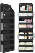 Yecaye 5 Tier Over the Door Organizer, Swing-proof Door Organizer Hanging with Clear PVC Windows, Behind the Door Storage for Bedroom Nursery Closet Laundry Pantry Bathroom, Black by Yecaye