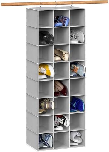 Simple Houseware 24 Section Shelves Hanging Shoes Organizer, Gray by SimpleHouseware