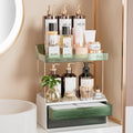 Delamu 4-Tier Makeup Organizer, Bathroom Counter Storage, 2 Drawers,Green by DELAMU