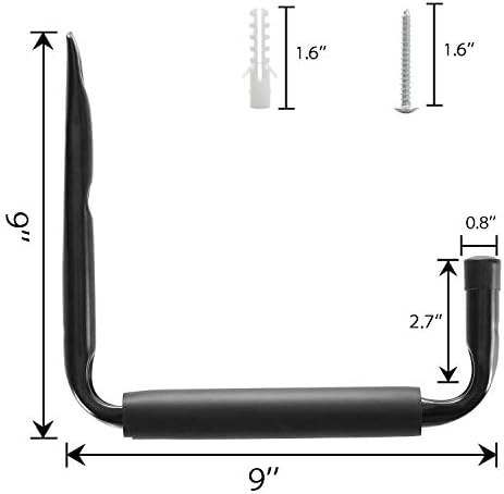 Garage Storage Utility Hooks, 9" Jumbo Ladder Wall Hnger, 6 Pack Black - Image 2