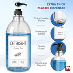 GMISUN Laundry Detergent Dispenser, 2 Pack Liquid Laundry Soap Dispenser, 64oz Storage Container for Farmhouse Laundry Room Decor, Liquid Bottle Organizer for Detergent/Softener/Bleach - Image 6