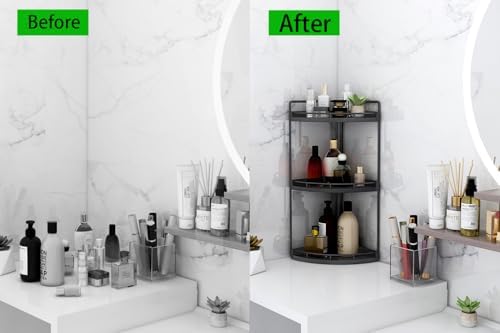 Dorhors Corner Bathroom Organizer Countertop,Vanity Counter Storage Shelf - Image 7