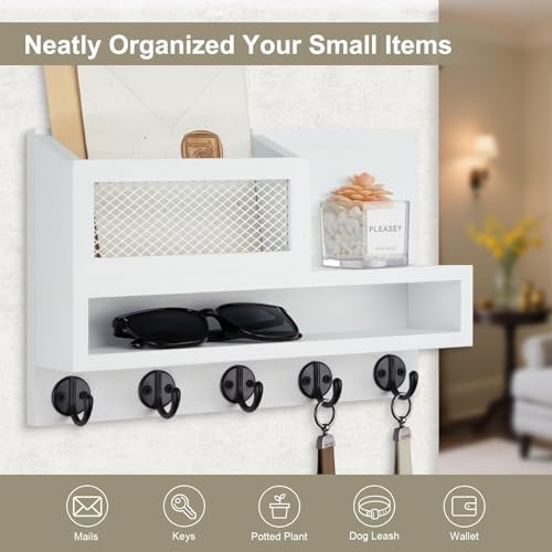 Key Holder for Wall, Mail Organizer with Storage Compartment - Image 7