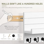 HONJIN Key Holder Wall Mount with Shelf and 5 Sturdy Key Hooks (White) - Image 6