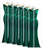 60" Dress Bags for Gowns, 6 Packs All Clear Garment Bags for Hanging Clothes, Plastic Waterproof Dress Cover, Long Dress Bag with Zipper for gown, winter long coats,Uniforms, dance costume by UOUEHRA