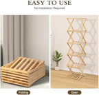 Bamboo Shoe Rack 6 Tier Foldable Shoe Rack for Entryway - Image 4