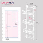 SWTYMIKI Over the Door Shower Caddy - 4 Tier Adjustable Shower Organizer Hanging with Soap Holder, No Drilling Stainless Steel Bathroom Rack Hanging for Body Wash, Shampoo, Soap, Razor, White - Image 7