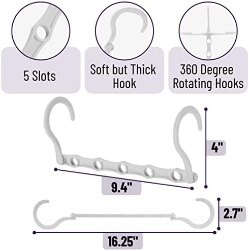 Mr. Pen- Space Saving Hangers, 16 pcs, 360° Rotating Hooks | Magic Cascading Hanger Organizer with 5 Enclosed Slots, Closet Organizers and Storage for Clothes - Image 3