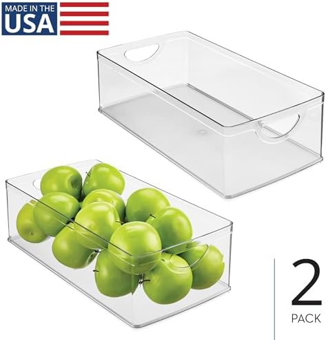 iDesign Stackable Clear Plastic Extra Long Storage Bin, 2-Pack - Image 2