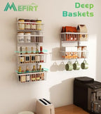 Mefirt 12 Inch Wide Narrow Over The Door Pantry Organizer 6-Tier White - Image 4