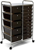 Seville Classics Rolling Utility Organizer Storage Cart , for Home Office, School, Classroom, Scrapbook, Hobby, Craft, 15 Drawer, Black by Unknown