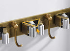 Mop Broom Holder Wall Mount Garden Tool Organizer, Brass Heavy Duty Tool Hanger with 3 Racks 4 Hooks for Kitchen Bathroom Closet Garage Office Laundry - Image 4