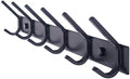 WEBI Coat Rack Wall Mounted,17-1/8 Inch Hooks for Hanging Coats,Heavy Duty Metal Hook Rail with 6 Double Dual Hooks Hanger Wall Mount for Purse Clothes Jacket Backpack Entryway,Black by WEBI