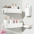 Nieifi Adhesive Shower Shelves, White, 4 Pieces by Nieifi