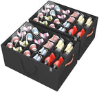 Aokeyee 2 Pack Shoe Organizer for Closet, Large Shoe Storage Box, Black by Aokeyee