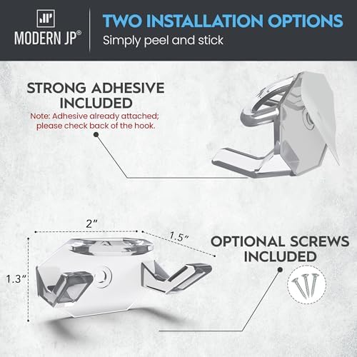 Modern JP Adhesive Hat Hooks for Wall (16-Pack) - Hat Rack for Baseball Caps, Minimalist Hat Display, Strong Hold Hat Hangers for Wall - USA Patented, Clear - Image 3