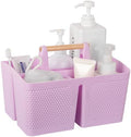 Plastic Shower Caddy, Portable Shower Basket with Handle, Light Purple by rejomiik