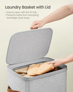 SONGMICS Laundry Basket, 100L Laundry Hamper with Lid, 1 Removable Bag - Image 3