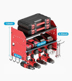 CCCEI Pack of 2 Modular Power Tools Organizer, Drills and Battery Storage Wall Mount, Garage Shop Organization, Anniversary, Birthday, Gifts for Men, Father, Red. - Image 7