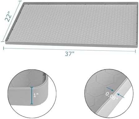 Under Sink Mat 37 x 22 for Kitchen Waterproof, Silicone Under Kitchen Bathroom Sink Liner Mat, Easy to Clean Cabinet Mat Organizers and Storage, Light Grey - Image 2