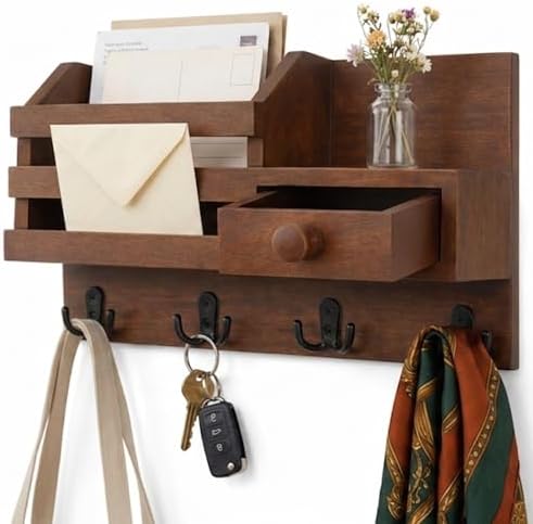 Key Shelf Mail Holder Brown by Unknown