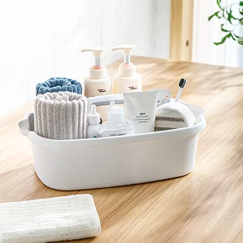 Goderewild 2 Pack Multi-Purpose Plastic Cleaning Caddy with Handle, Shower Caddy Organizer/Storage Basket/Totes Portable for Bathroom Supplies, Cleaning Products, Under Sink Tool. (grey+white) - Image 6