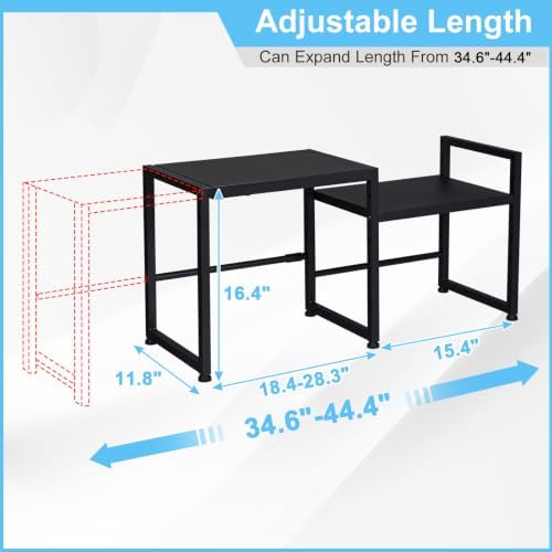 44.3 Inches Expandable Metal Storage Shelves,150LBS Heavy Duty Shelving Units and Storage For Appliance,Adjustable Utility Organization and Storage Shelf Rack For Kitchen Cabinet Closet Garage Pantry - Image 3