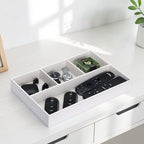 GORESE Faux Leather Valet Tray, Stackable Jewelry Trays for Dresser Table Drawer, Nightstand Organizer for Men Women, EDC Catch All Tray for Trinket, Key, Purse, Sunglass, Watch, Cologne, White - Image 4