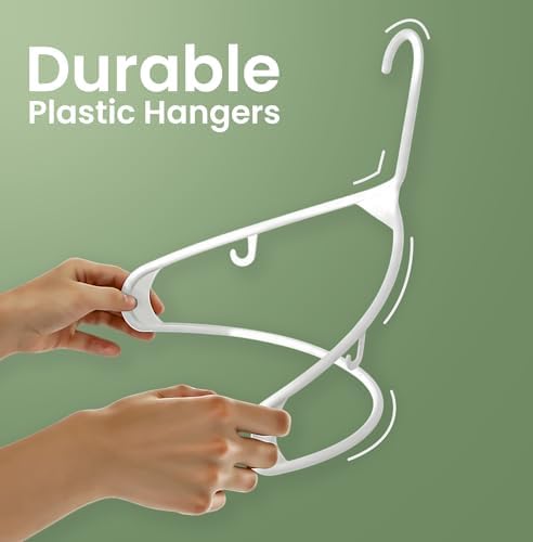 Utopia Home Plastic Hangers, White, 30 Pack | Space saving | Durable & strong | Closet organizer | Clothes hangers | Ideal for shirts, pants, skirts & coats - Image 6