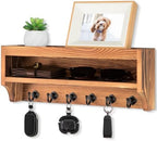 Nekon Key Holder Wall Mount, Pine Wooden Mail Organizer, Light Brown by NekonDesign