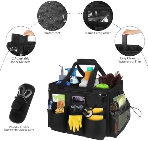 Compact Wearable Cleaning Supplie Bag with Handle Shoulder Straps - Image 2