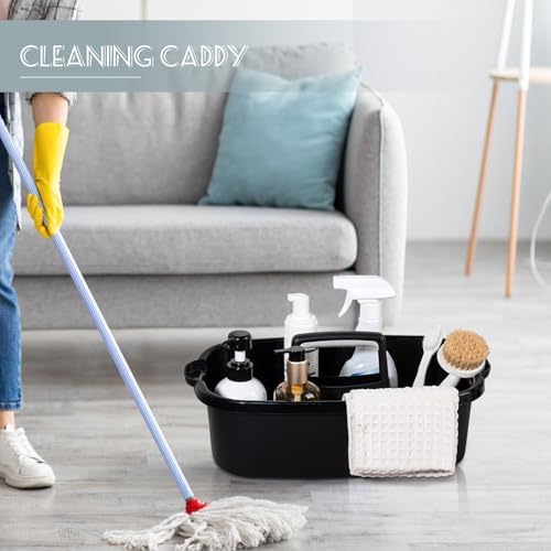 Large Cleaning Supplies Caddy Portable Shower Caddy Basket Black - Image 5