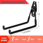 4 Pack Garage Hooks Heavy Duty, 7.4 inch Large Square Utility Hooks - Image 2