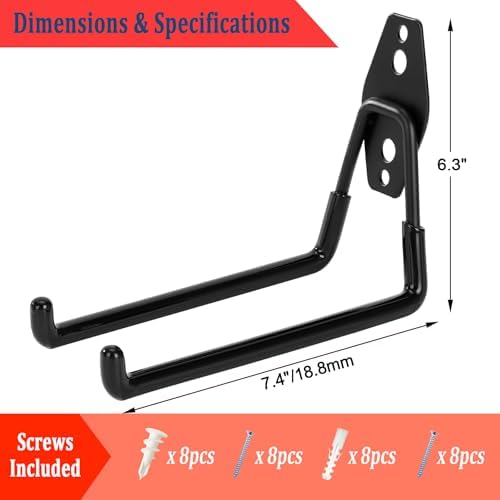 4 Pack Garage Hooks Heavy Duty, 7.4 inch Large Square Utility Hooks - Image 2
