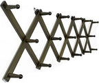 WEBI Accordion Wall Hanger,Expandable Wooden Hat Rack for Wall Mounted Coat Rack,Accordion Hat Hooks Holder for Baseball Caps,17 Peg,Dark Walnut by WEBI