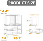 SpaceAid Bottle Storage Organizer Baby - Acrylic Bottles Station Organizer Container, Stackable Clear Drawers for Countertop, Vanity, Bathroom, Cabinet, Pantry Organization, 4 Pack, 2M2L, 14.4" H - Image 2