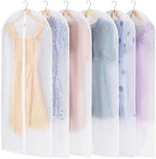 Carbrea 6 Pack Translucent Garment Bags for Hanging Clohes - 24" x 49" by Carbrea