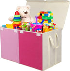YOLOXO Toy Box Chest, Collapsible Sturdy Storage Bins with Lids, Extra Large Kids Toy Storage Organizer Boxes Bins Baskets for Kids, Boys, Girls, Nursery Room, Playroom, Closet (Pink) - Image 7