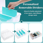 BTSKY Clear Plastic Dividing Storage Box with 4 Compartments Adjustable Storage Bin with Lid Plastic Craft Storage Container Multipurpose Sewing Box Art Supply Organizer, 13.3x8.1x3.4 Inches - Image 4