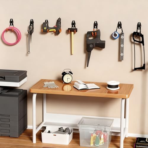 GeeWatom 2 Pack Garage Storage Utility Hooks，Garage Garden Tool Organizer，Steel Wall Mount Hooks, Garden Small U Hooks (Black) - Image 6