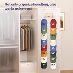 SWTYMIKI Over the Door Purse Organizer - Wall Mounted Handbag Organizer with 16 Hooks and Metal Basket, Hanging Purse Storage Rack Holds up to 16 Bags, Bag Rack Can Use As 1/2 Part, for Door, Closet - Image 7