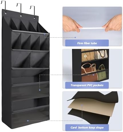 2 Pack Over the Door Shoe Organizers, Hanging Shoe Organizers Large Pockets - Image 5