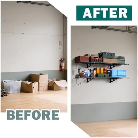 EVERHANGER Garage Wall Shelves, 12 X 48 Inch Wall Mounted Storage Shelves - Image 7