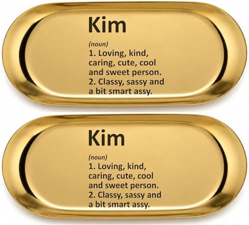 Pawpy Mate Catchall Tray Set of 2, Stainless Steel Oval Gold, 7x3 Inch, Vanity and Decorative Tray, Modern Polished Finish, Jewelry and Bathroom Organizer by Unknown