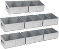 DIMJ Storage Baskets for Shelves 8 Packs - Large Trapezoid Closet Organizer Bins with Handles and Divider, Foldable Clothes Containers Box for Shelf, Towel, Book, Toy, Purse, Grey by DiMJ